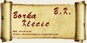 Borka Klecić vizit kartica